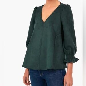 TUCKERNUCK Malachite Suede Easton Blouse Size XS